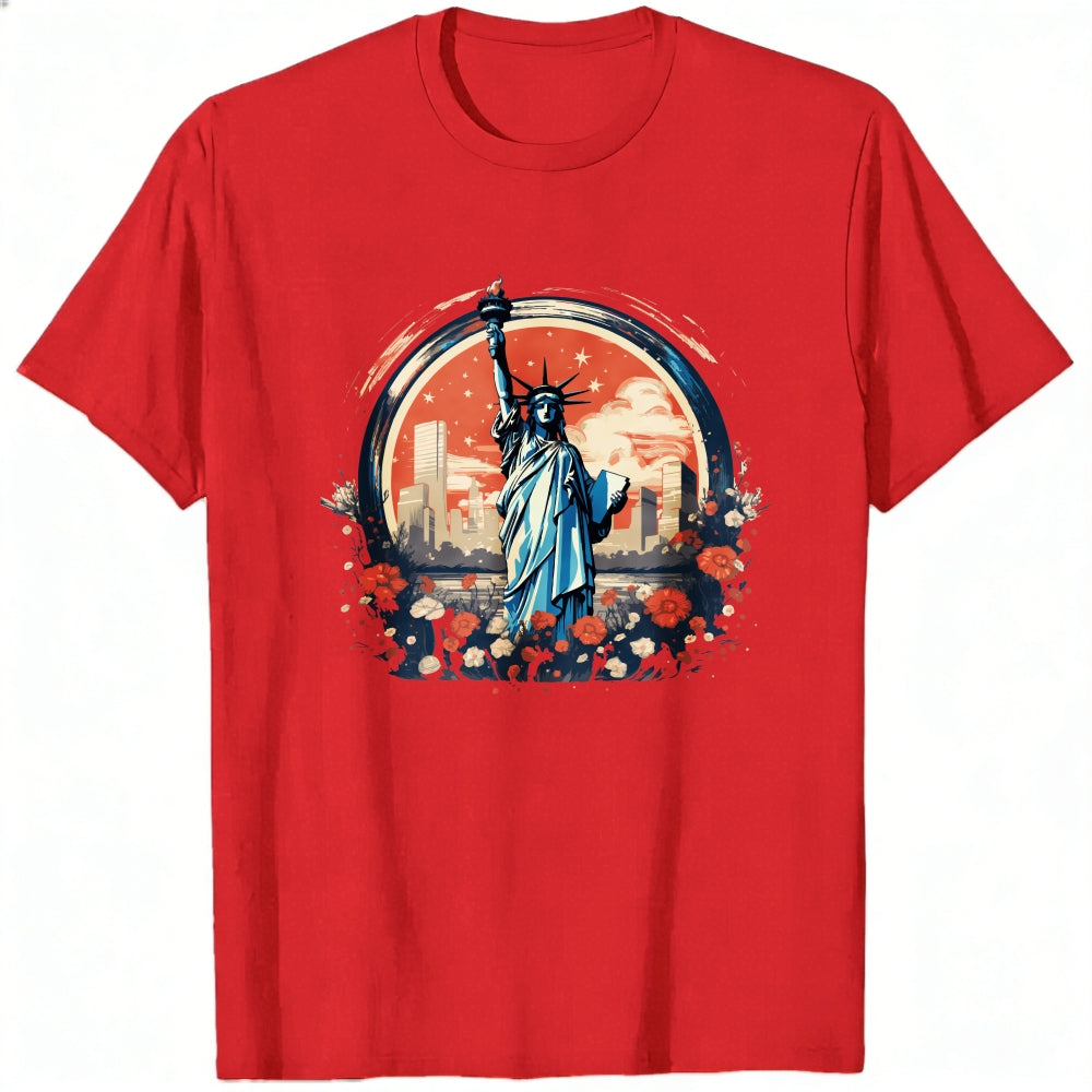Artistic Statue Of Liberty Cityscape Classic T-Shirt