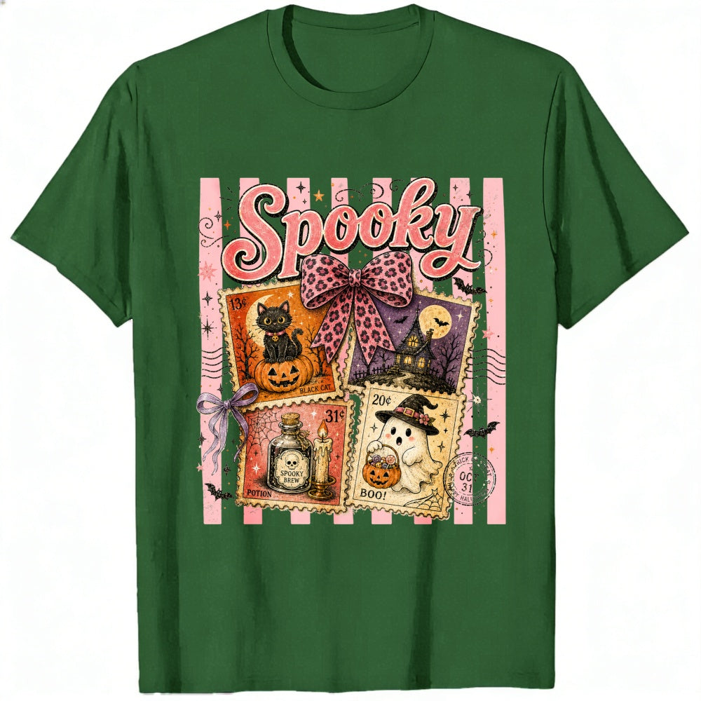 Vintage Halloween Spooky Stamps Classic T-Shirt