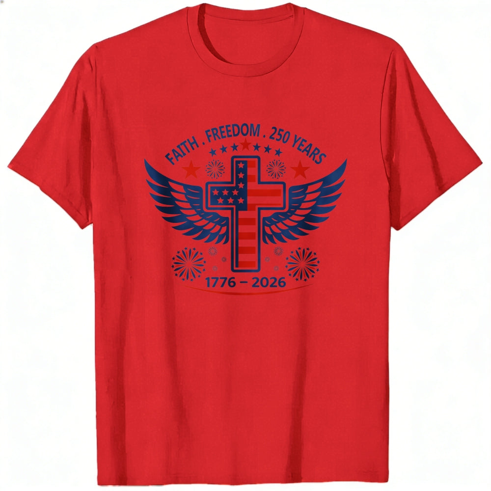 Patriotic Cross Wings Faith Freedom 250 Years Classic T-Shirt