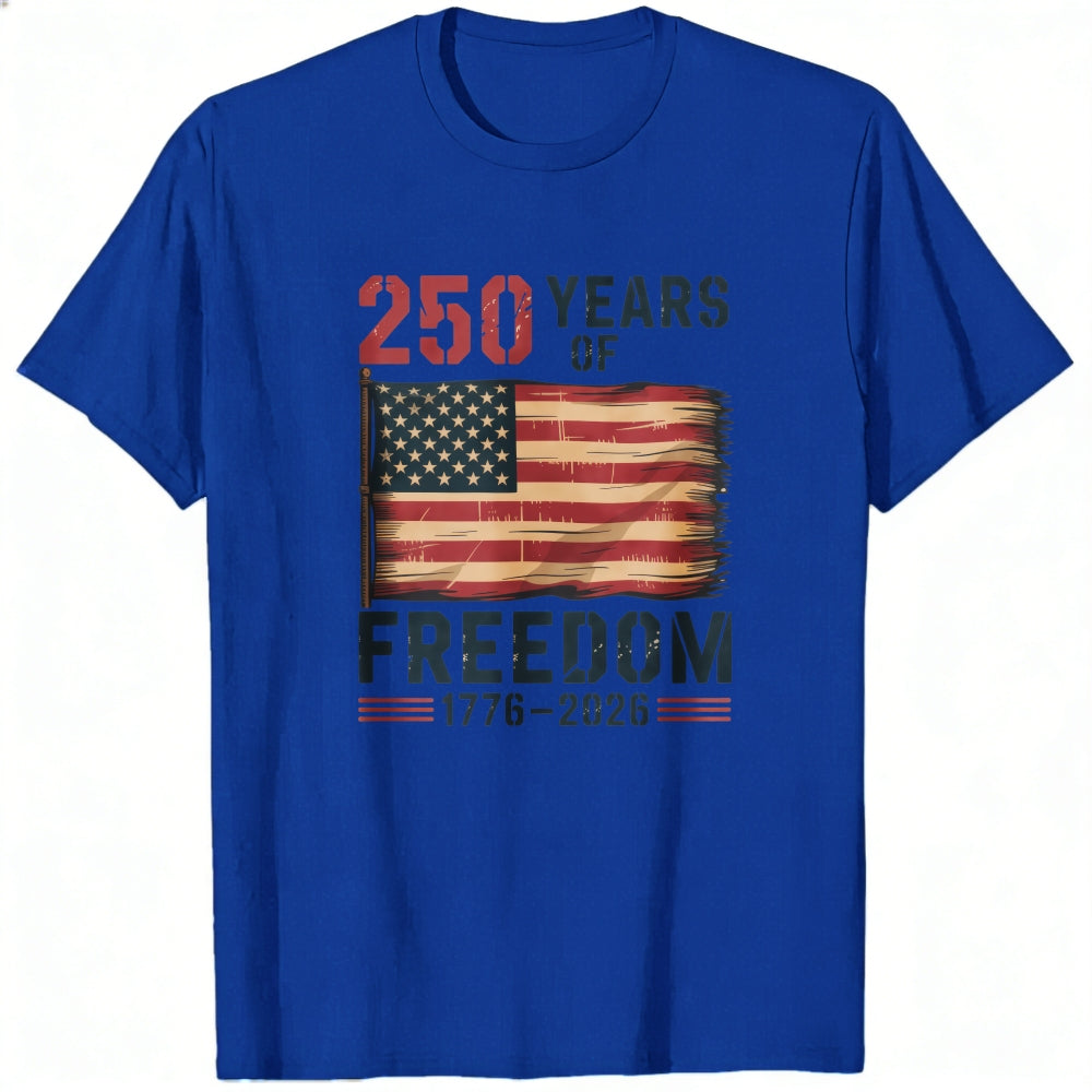 Patriotic American Flag Classic T-Shirt - 250 Years of Freedom 1776-2026