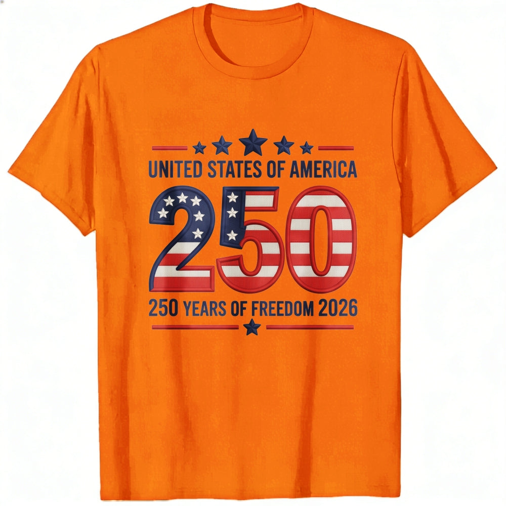 Patriotic American Flag Design Classic T-Shirt 250 Years Of Freedom 2026
