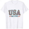 Patriotic Floral Usa Est 1776 Classic T-Shirt