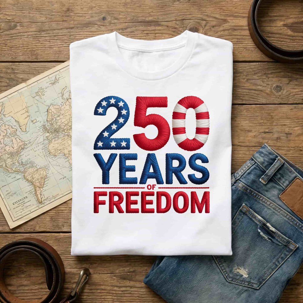 Patriotic American Flag Design Classic T-Shirt 250 Years Of Freedom