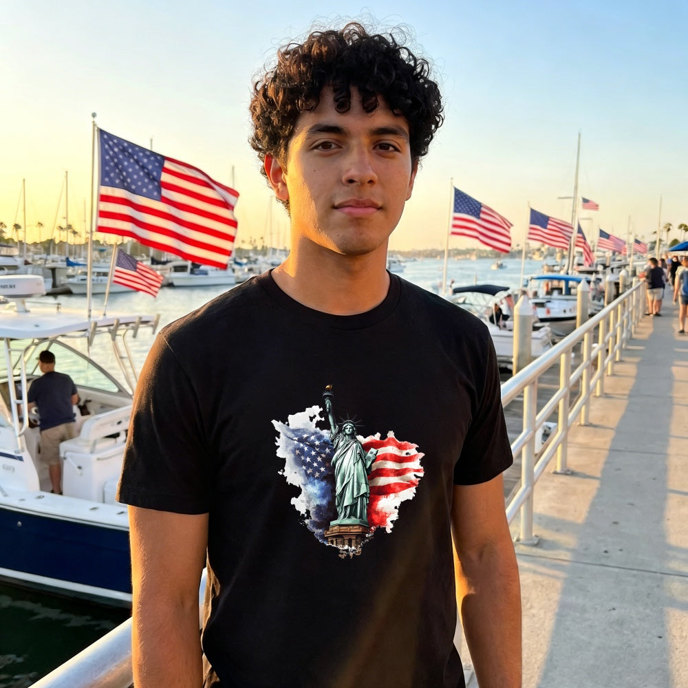 American Flag Statue Of Liberty Classic T-Shirt