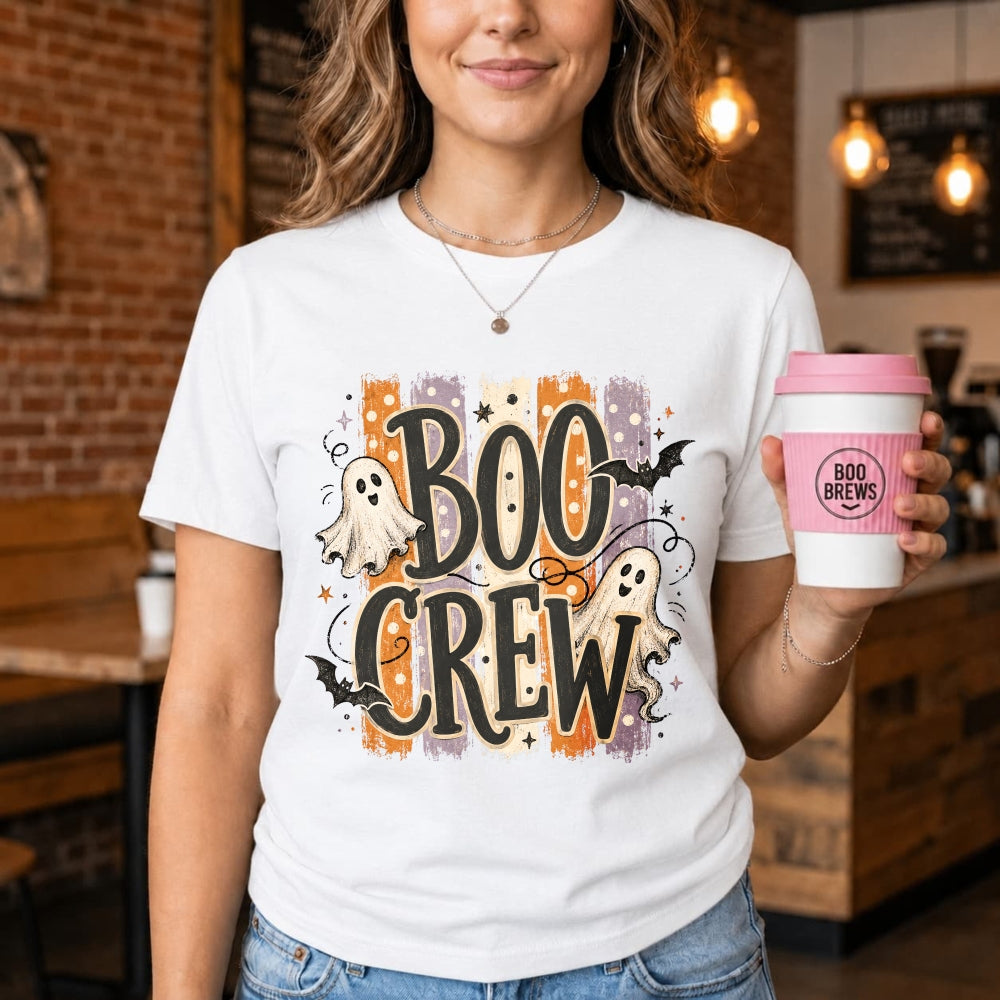 Halloween Funny Boo Crew Ghost Bat Classic T-Shirt