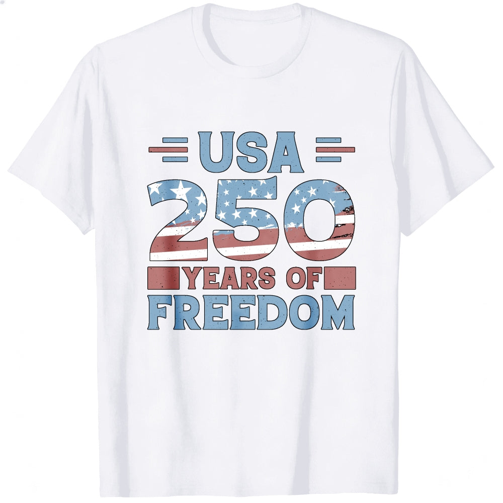 Patriotic American Flag Design Classic T-Shirt 250 Years Of Freedom Usa Celebration