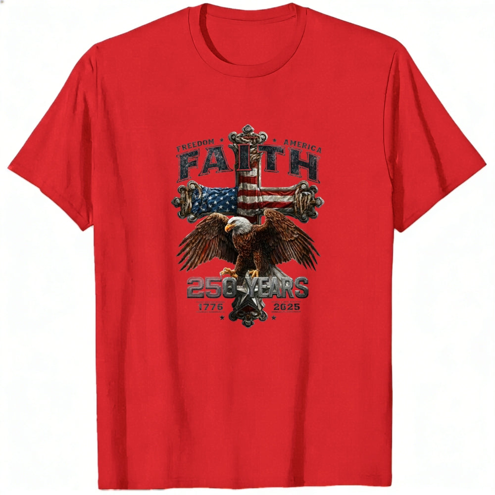 Patriotic Eagle And American Flag Classic T-Shirt Faith Freedom America 250 Years 1776 2025