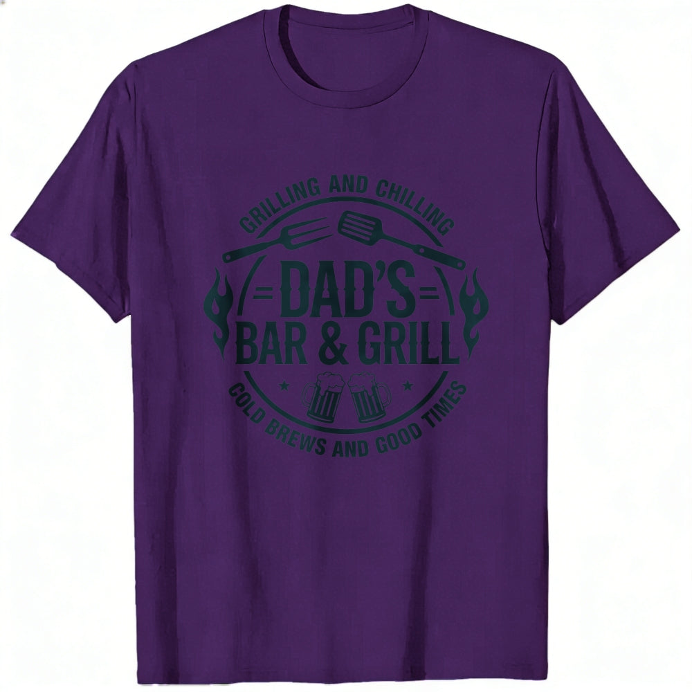 Casual Style Classic T-Shirt Dad's Bar And Grill Grilling And Chilling Cold Brews And Good Times