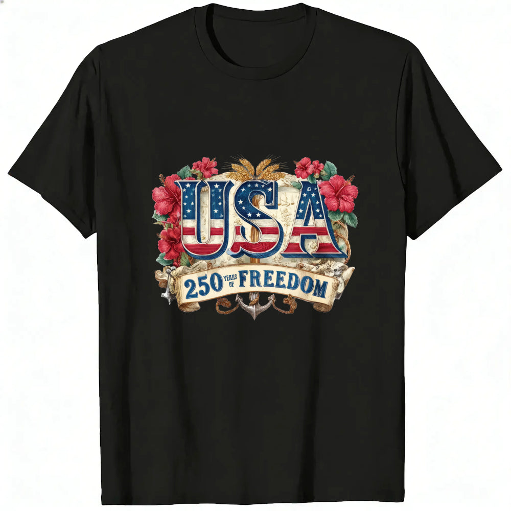 Patriotic American Flag Design Classic T-Shirt Usa 250 Years Of Freedom