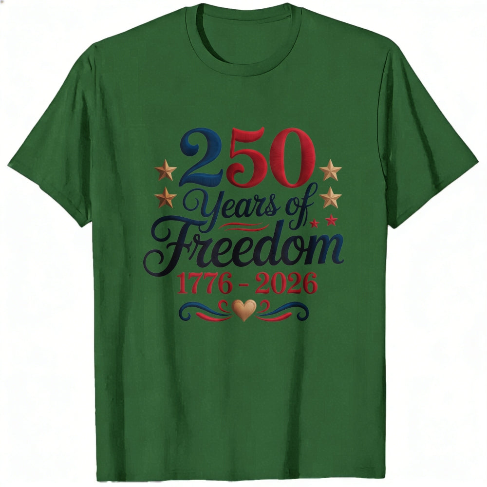 Patriotic American Independence Day 250 Years Of Freedom 1776 2026 Classic T-Shirt