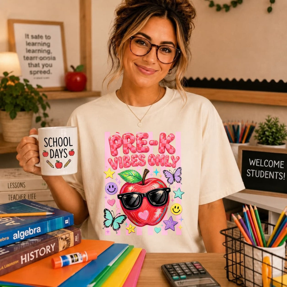 Cute Pre K Vibes Only Apple Sunglasses Classic T-Shirt