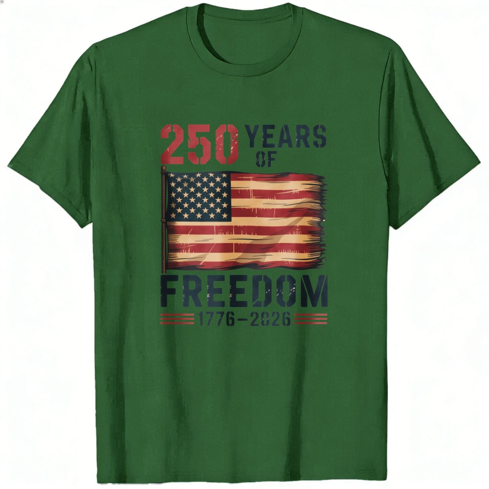 Patriotic American Flag Classic T-Shirt - 250 Years of Freedom 1776-2026