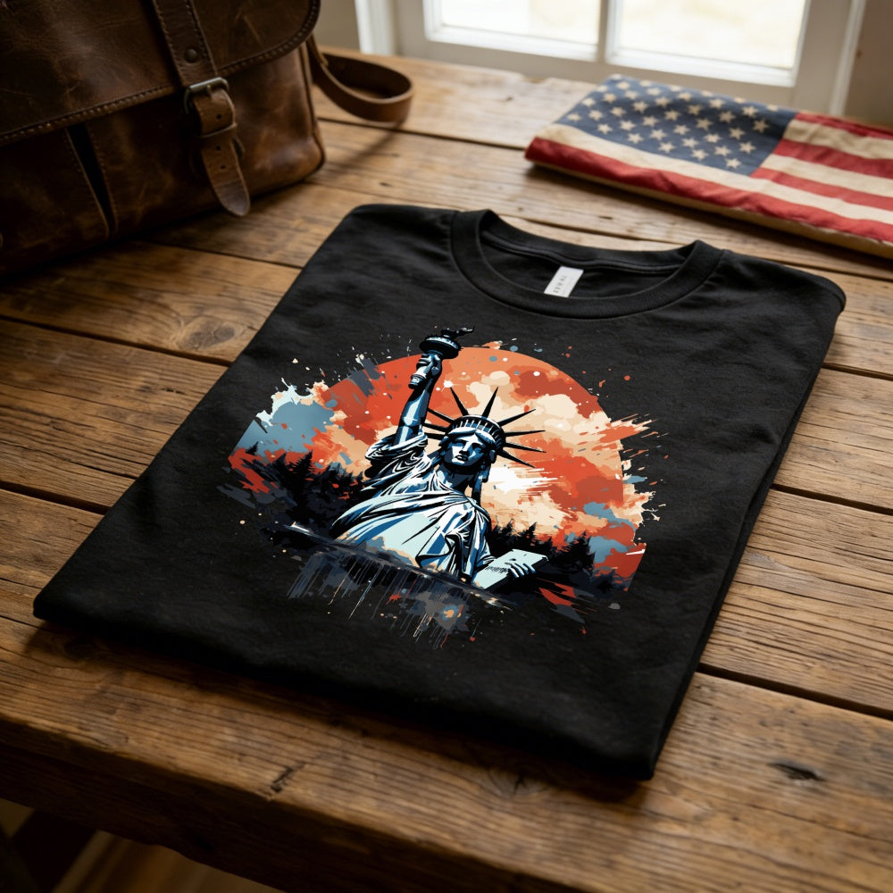 Artistic Statue Of Liberty Sunset Classic T-Shirt