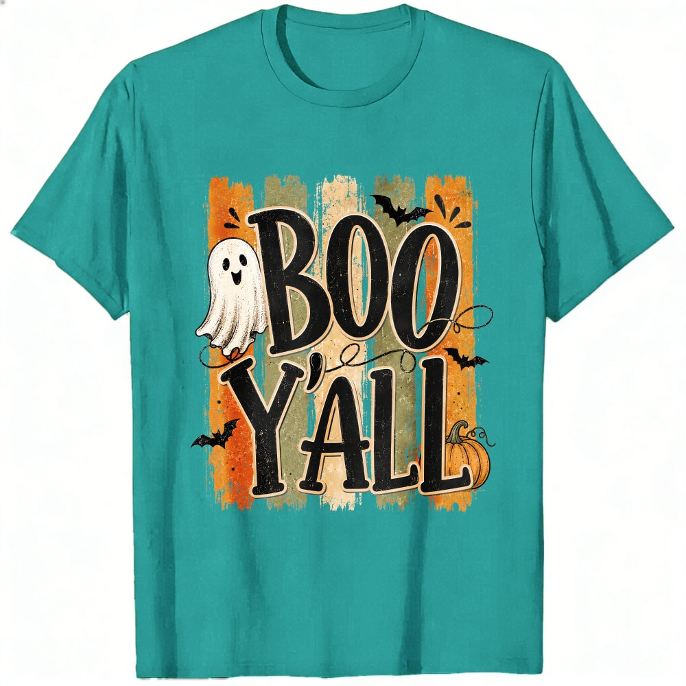 Vintage Halloween Boo Yall Ghost Pumpkin Bat Classic T-Shirt