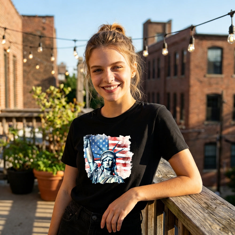 American Flag Statue Of Liberty Classic T-Shirt