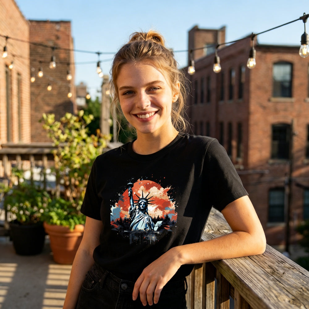 Artistic Statue Of Liberty Sunset Classic T-Shirt