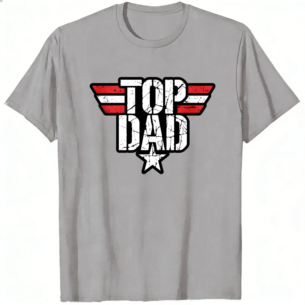 Retro Style Classic T-Shirt Top Dad With Wings And Star Design