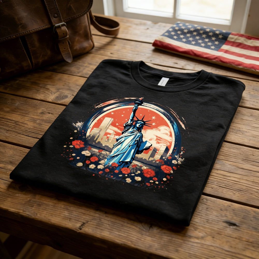 Artistic Statue Of Liberty Cityscape Classic T-Shirt