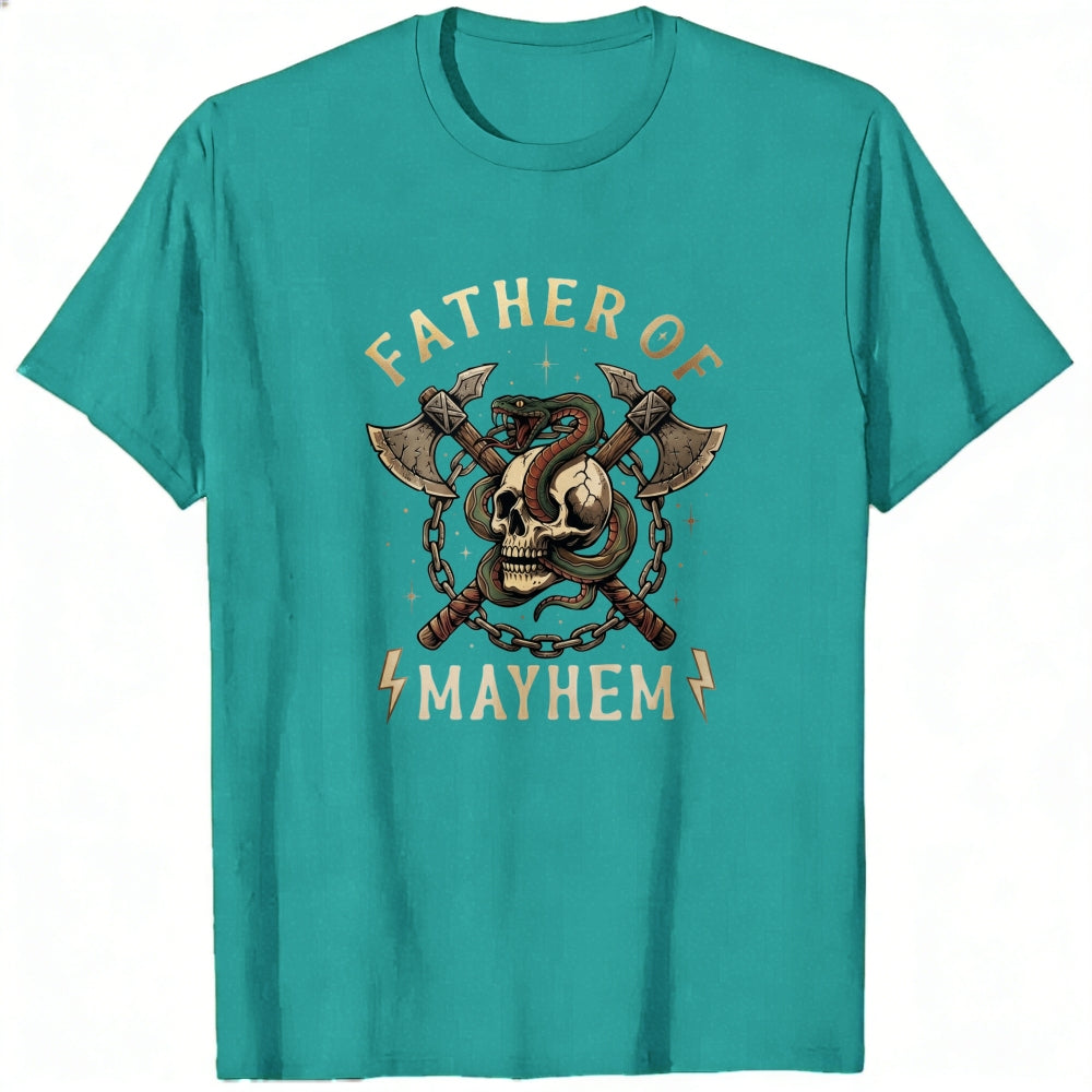 Graphic Design Classic T-Shirt Father Of Mayhem Skull And Axes