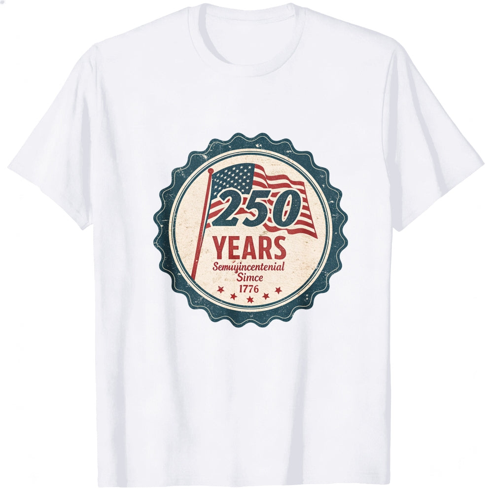 Patriotic American Flag 250 Years Semi Bicentennial Since 1776 Classic T-Shirt