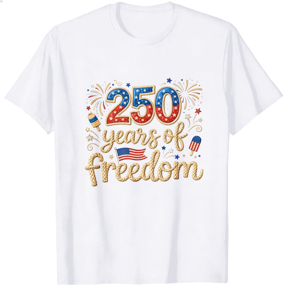 Patriotic American Flag Fireworks 250 Years Of Freedom Classic T-Shirt
