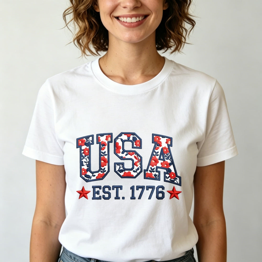 Patriotic Usa Flag Pattern Classic T-Shirt