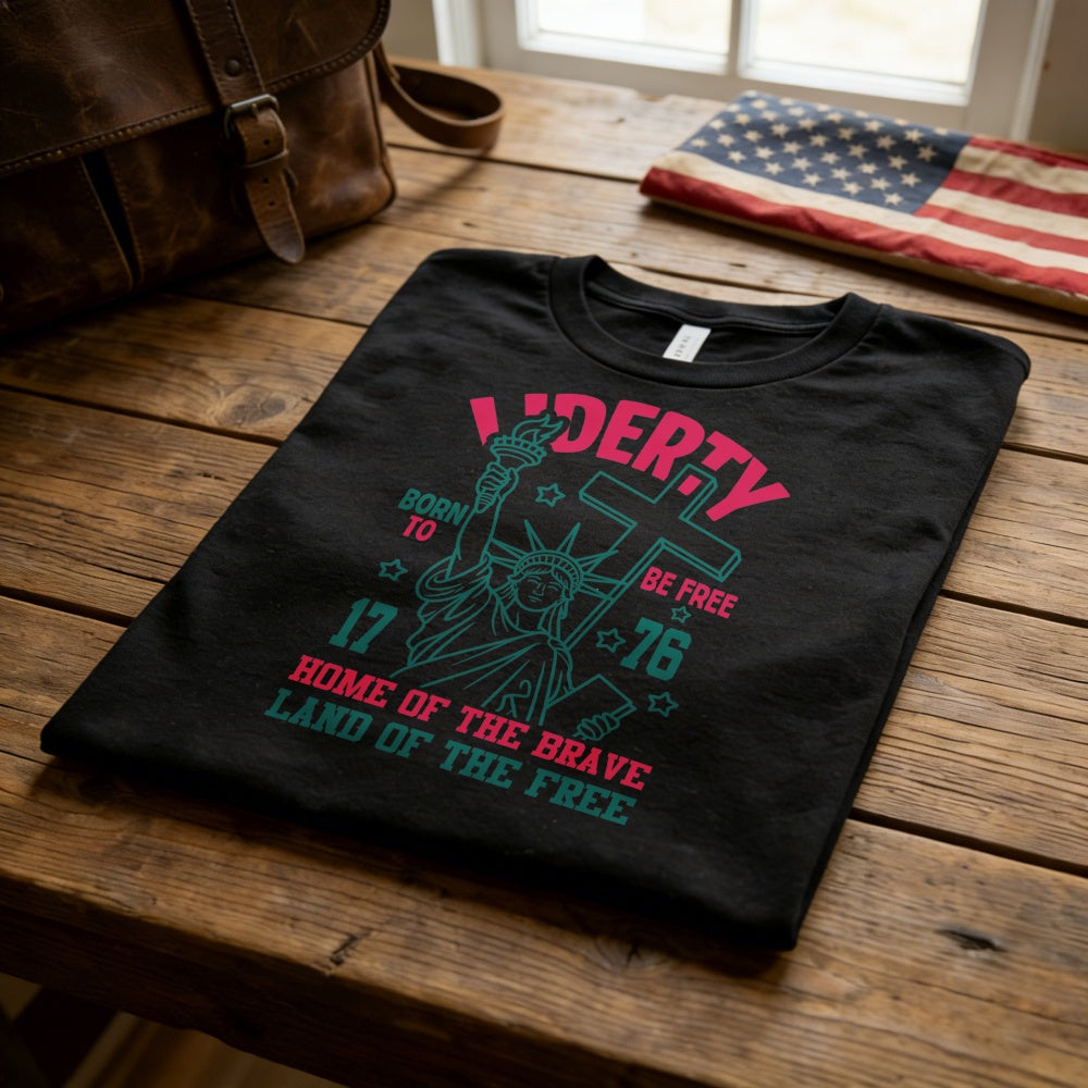 American Patriotic Design Classic T-Shirt Liberty Statue And Slogan