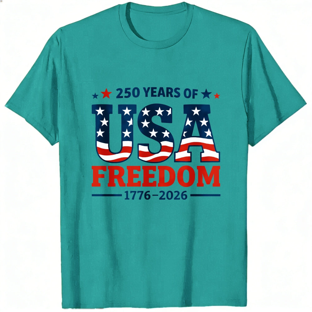 Patriotic American Flag Design Classic T-Shirt 250 Years Of Usa Freedom 1776 2026