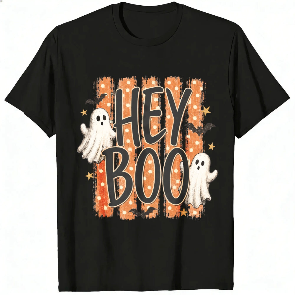 Cute Halloween Ghost Bat Hey Boo Classic T-Shirt