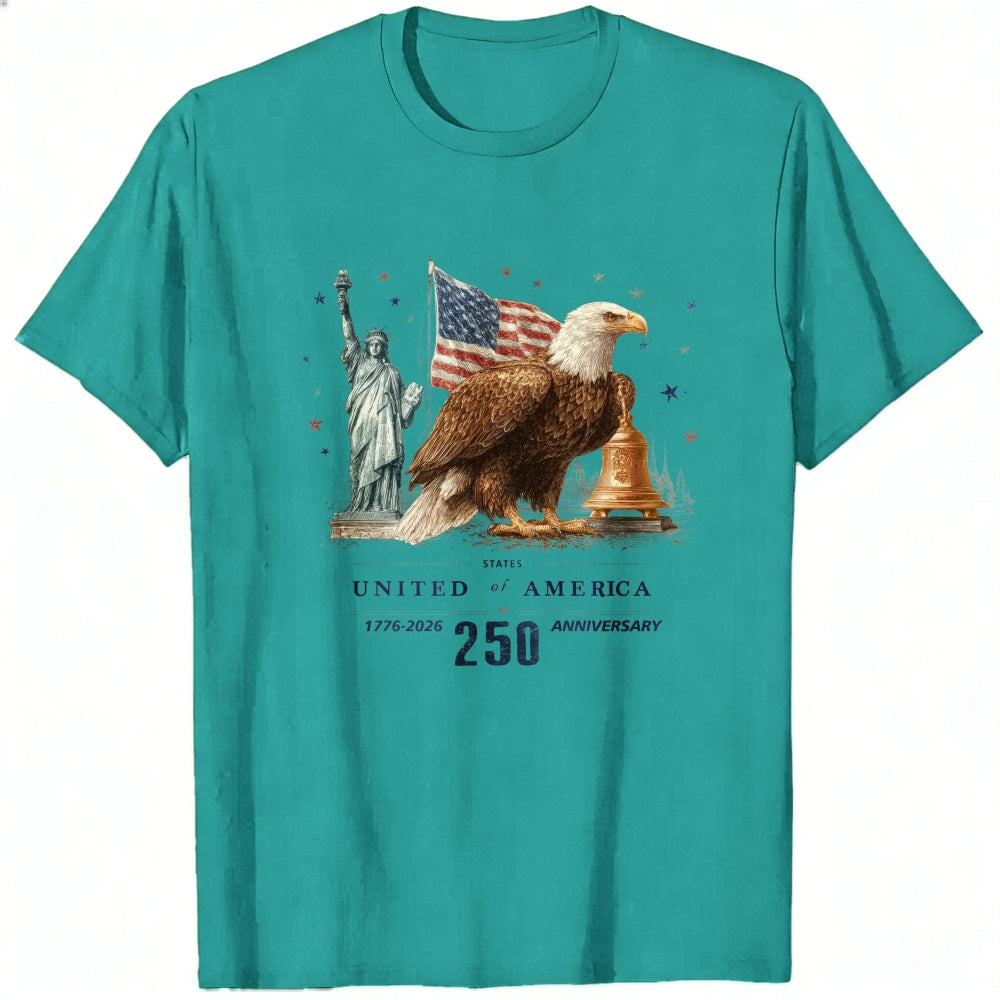 Patriotic American Eagle Statue And Liberty Classic T-Shirt United States 250 Anniversary