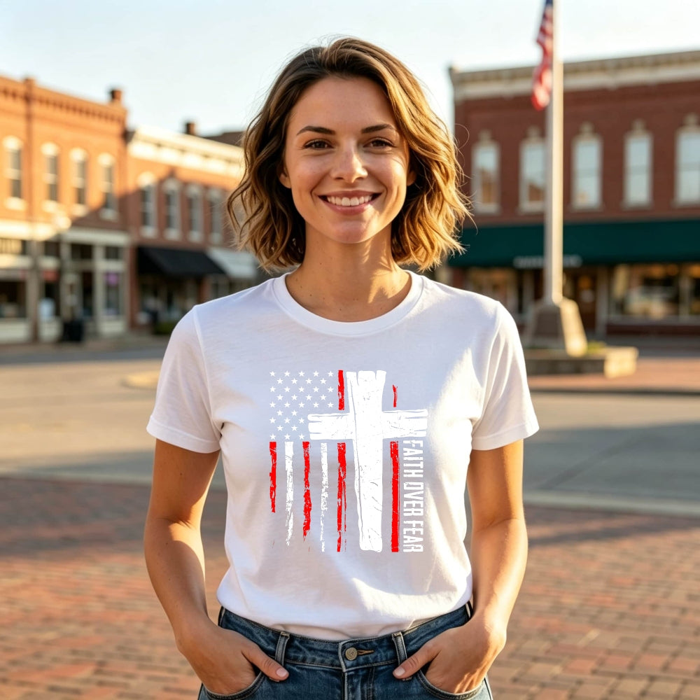 American Flag Cross Design Classic T-Shirt