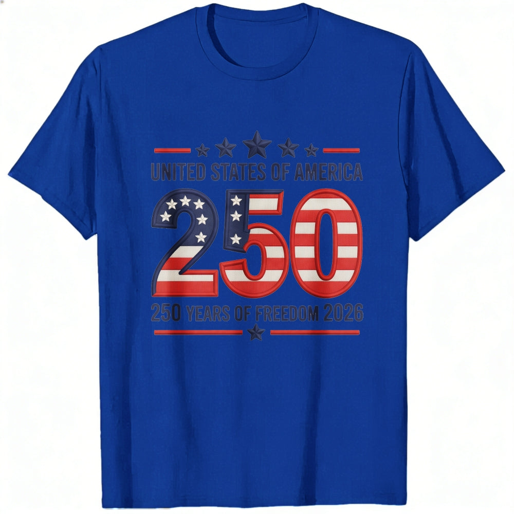 Patriotic American Flag Design Classic T-Shirt 250 Years Of Freedom 2026