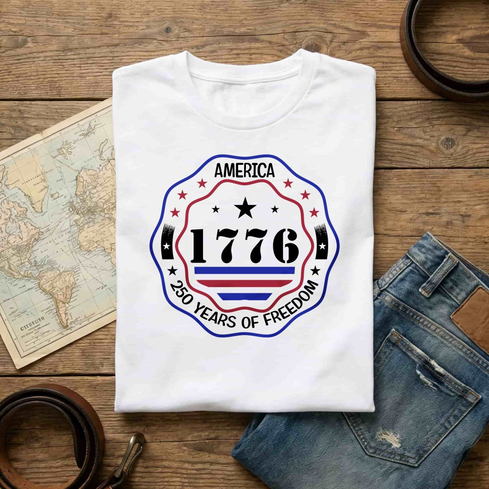 Patriotic American Flag Design Classic T-Shirt 1776 Independence Day Celebration