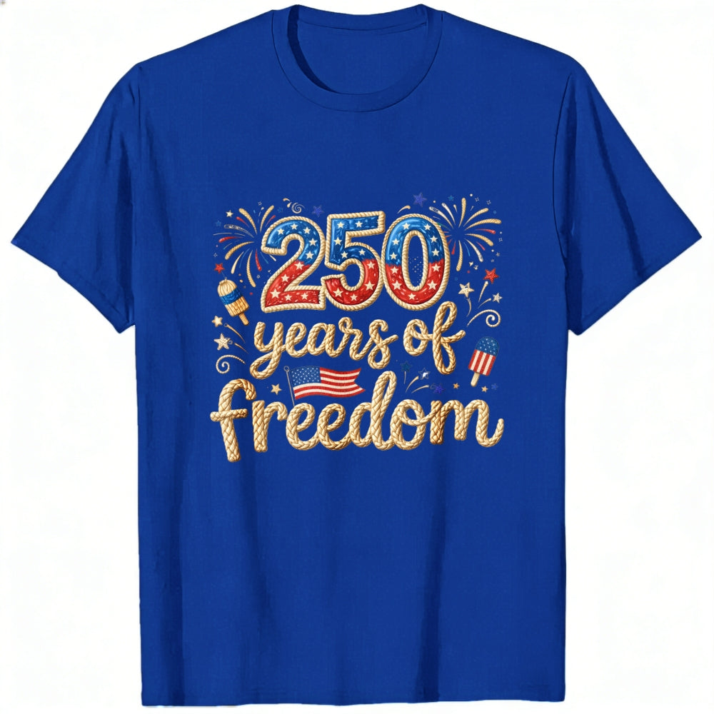 Patriotic American Flag Fireworks 250 Years Of Freedom Classic T-Shirt