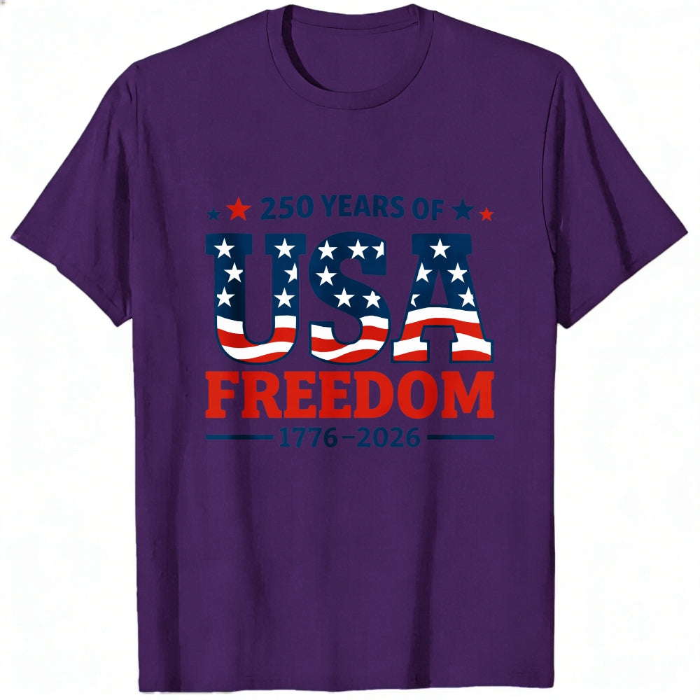 Patriotic American Flag Design Classic T-Shirt 250 Years Of Usa Freedom 1776 2026