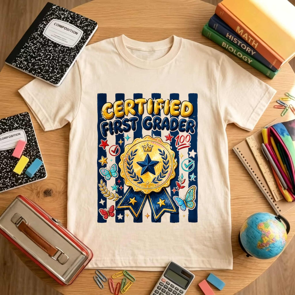 Cute Certified First Grader Badge Classic T-Shirt