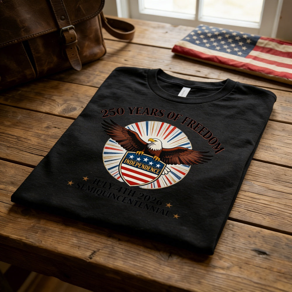 Patriotic American Eagle Design Classic T-Shirt 250 Years Of Freedom Independence Day 2026 Semiquincentennial