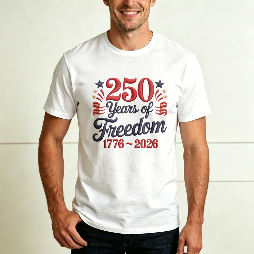 Patriotic American Independence Day 250 Years Of Freedom 1776 2026 Classic T-Shirt