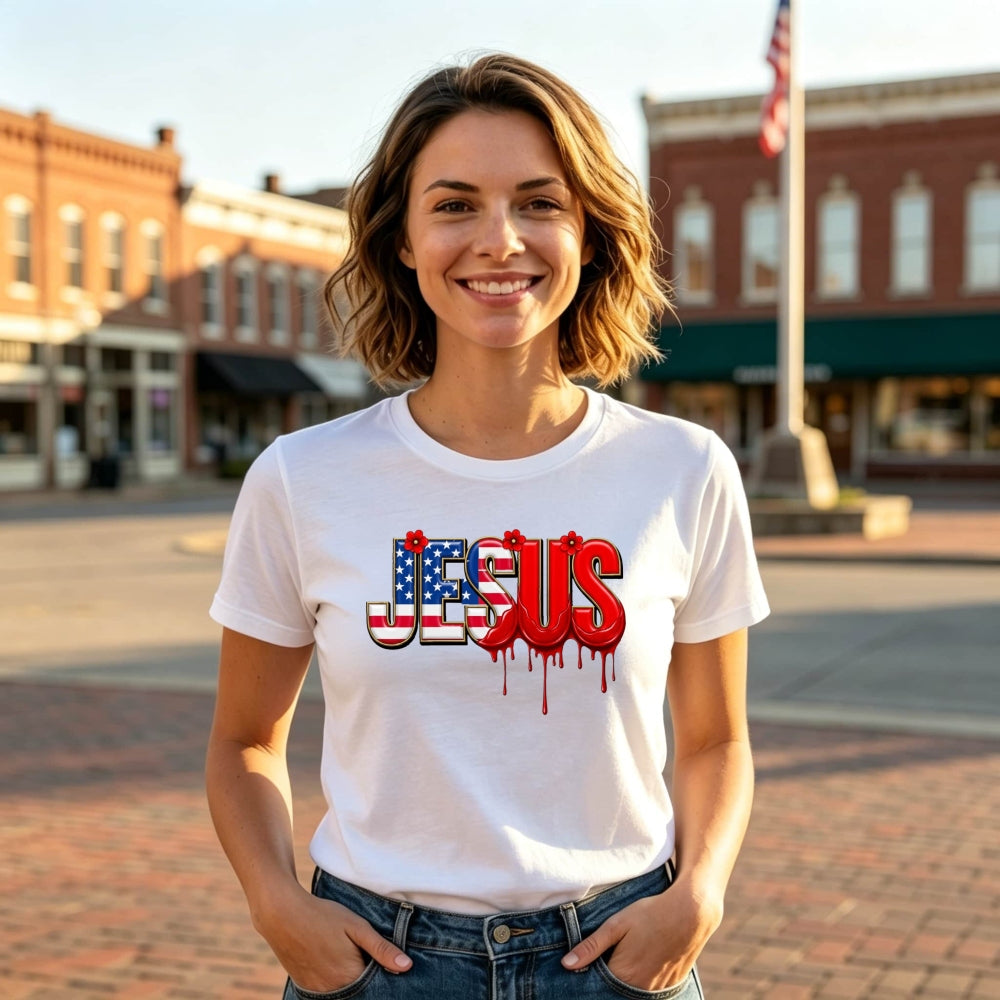 Patriotic Jesus American Flag Classic T-Shirt