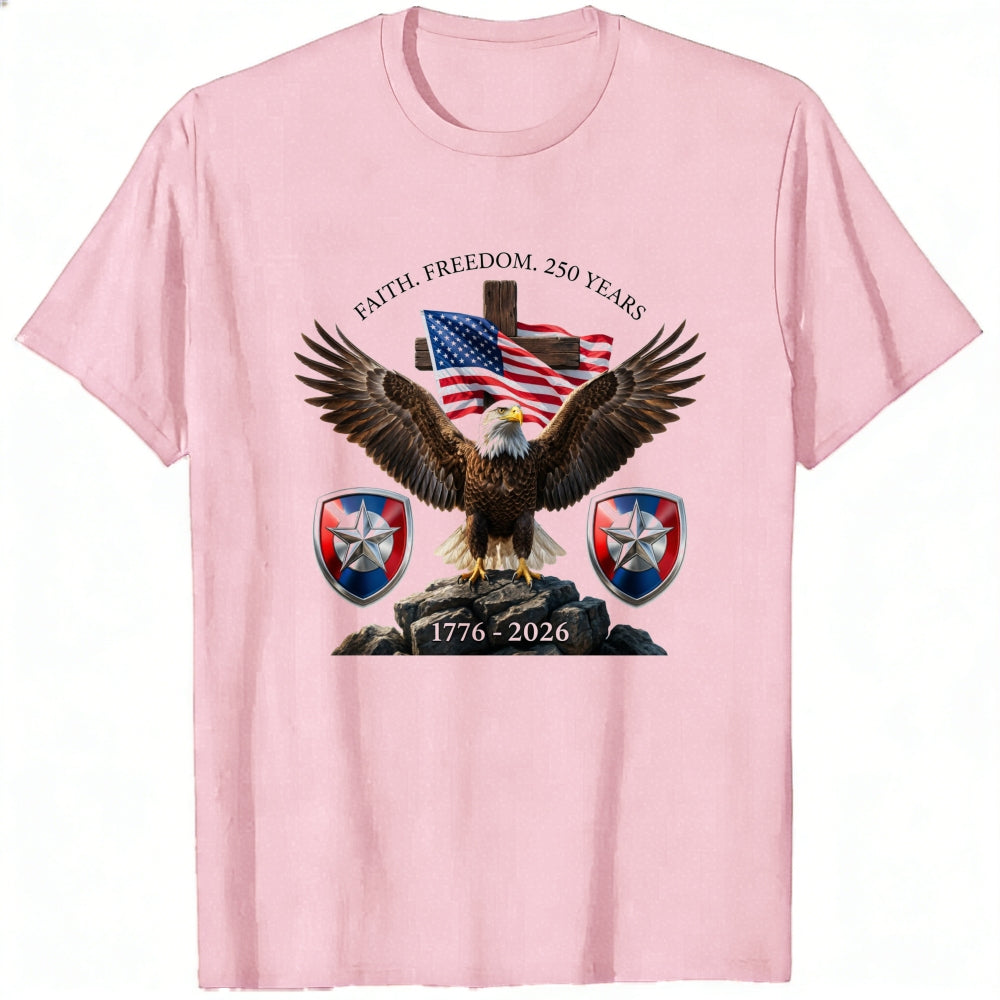 Patriotic Eagle American Flag Classic T-Shirt Faith Freedom 250 Years 1776 2026