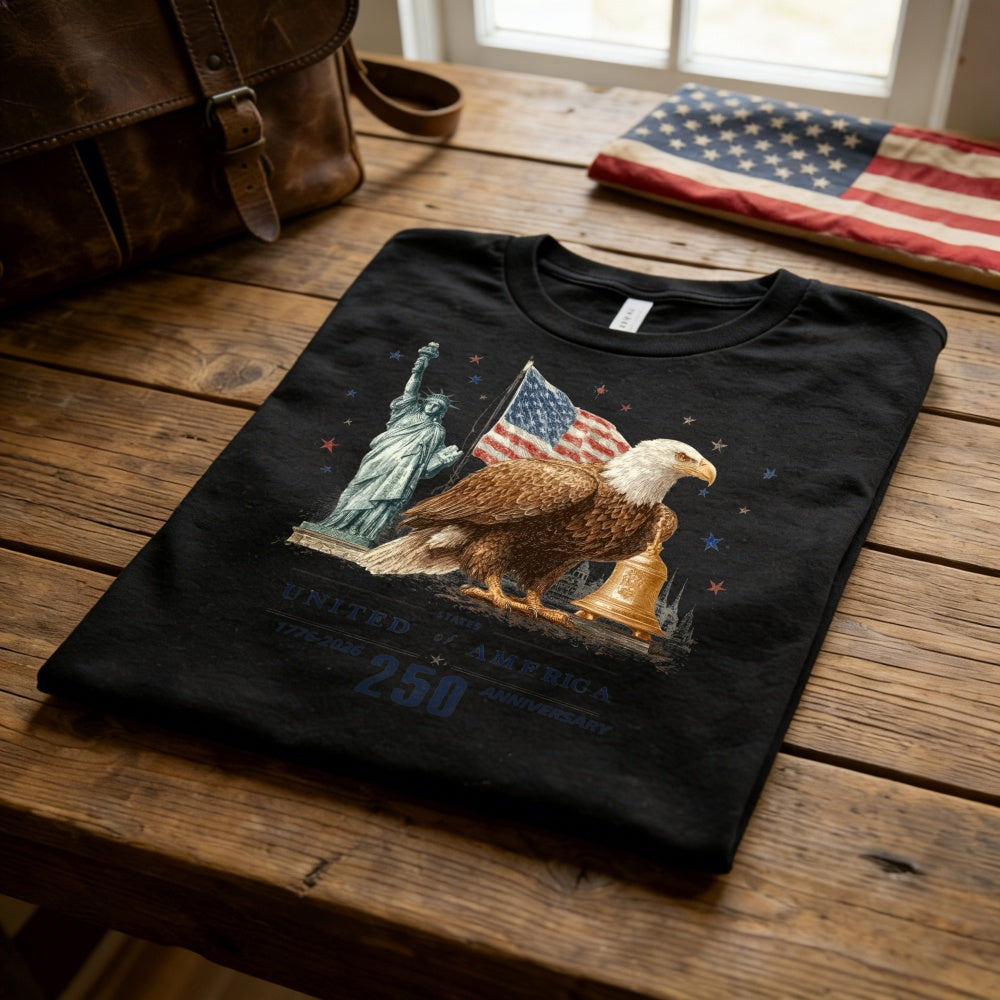 Patriotic American Eagle Statue And Liberty Classic T-Shirt United States 250 Anniversary