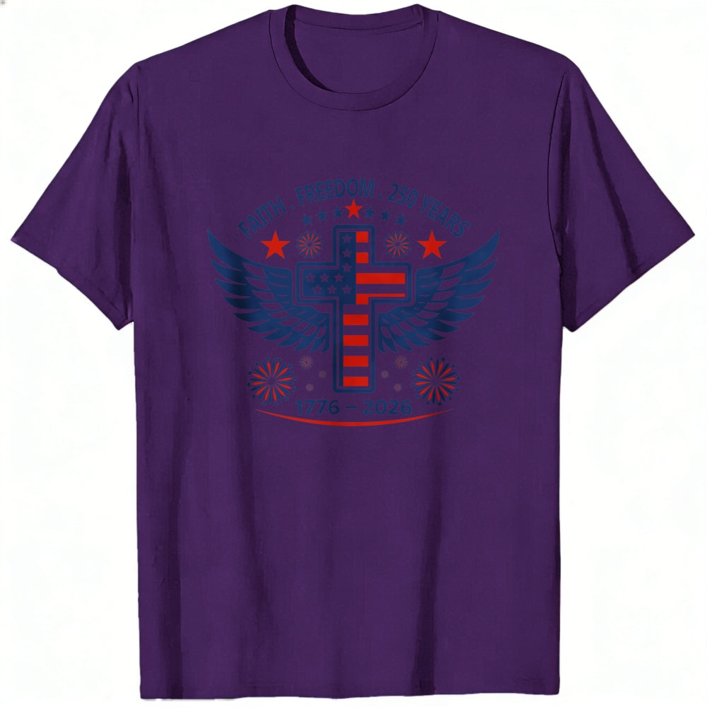 Patriotic Cross Wings Faith Freedom 250 Years Classic T-Shirt