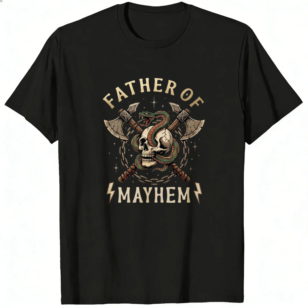 Graphic Design Classic T-Shirt Father Of Mayhem Skull And Axes