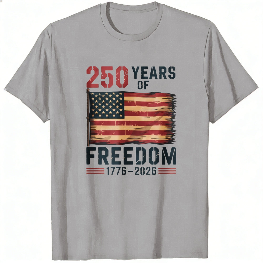 Patriotic American Flag Classic T-Shirt - 250 Years of Freedom 1776-2026