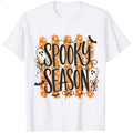 Halloween Spooky Season Ghosts Bats Orange Stripes Classic T-Shirt