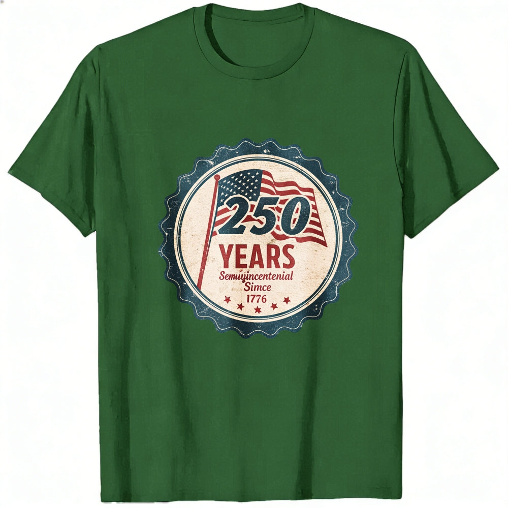 Patriotic American Flag 250 Years Semi Bicentennial Since 1776 Classic T-Shirt