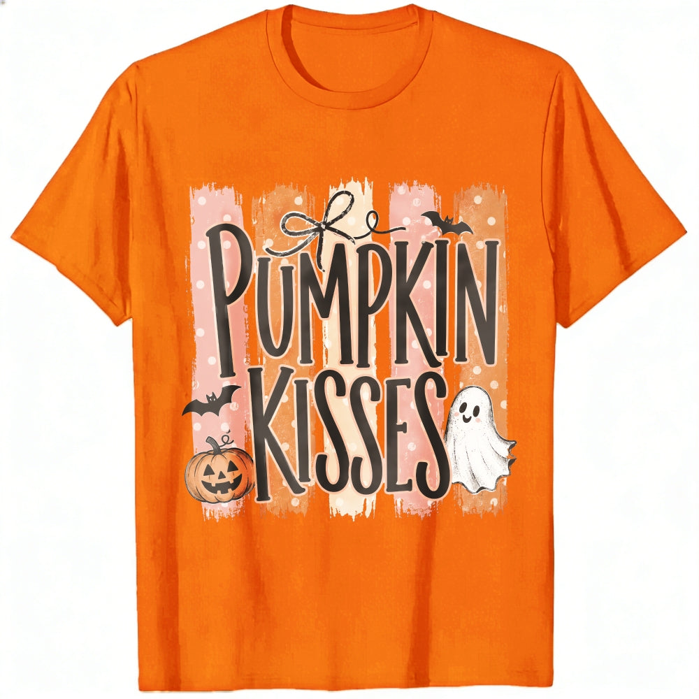 Halloween Pumpkin Kisses Ghost Bat Classic T-Shirt