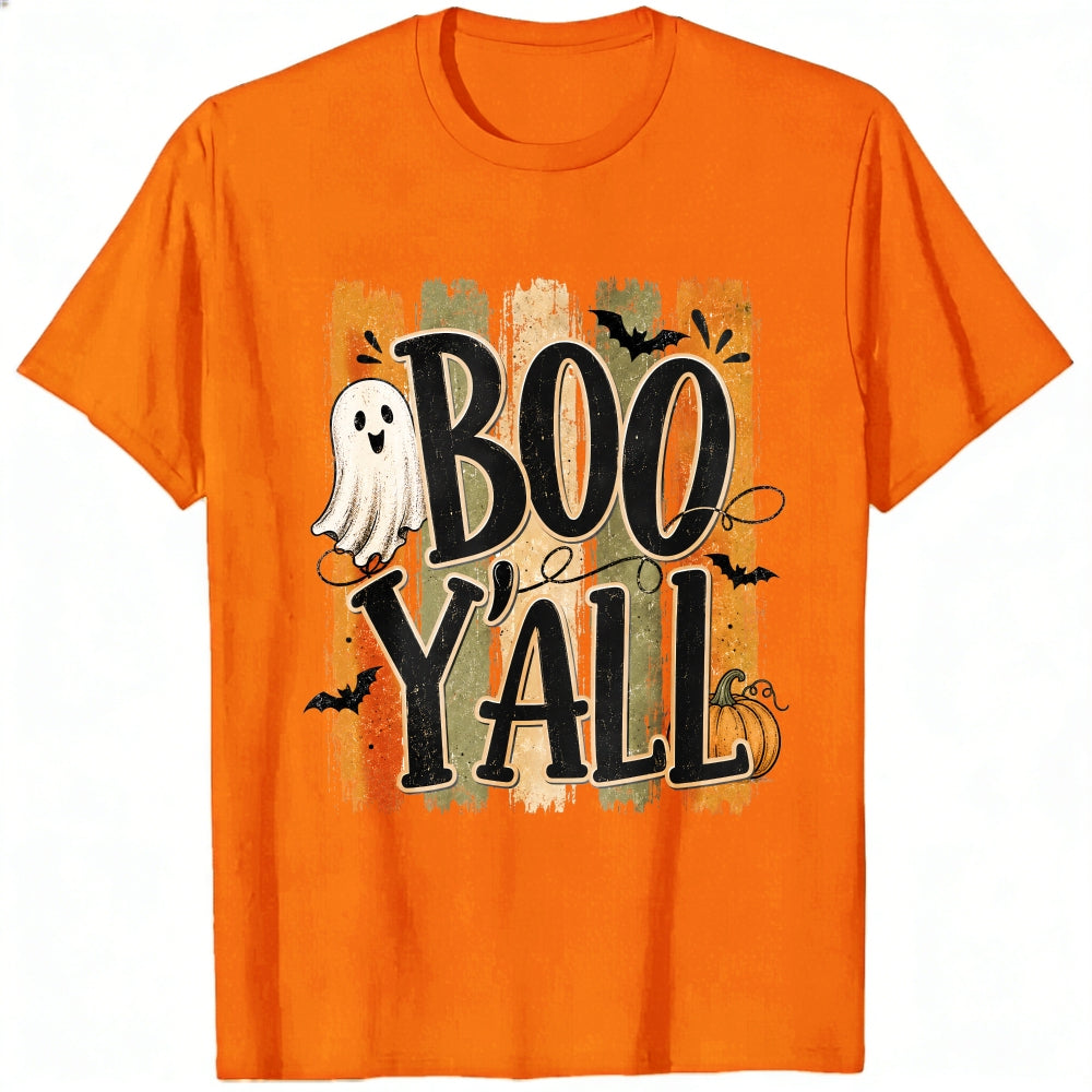 Vintage Halloween Boo Yall Ghost Pumpkin Bat Classic T-Shirt