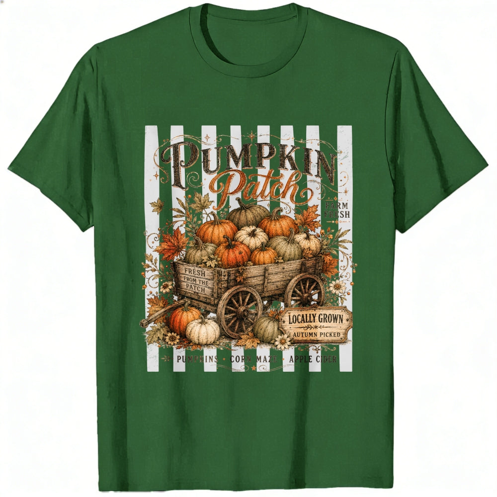 Vintage Autumn Harvest Pumpkin Patch Wagon Classic T-Shirt Locally Grown Fall Decor