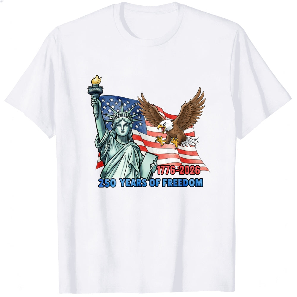Patriotic American Flag Statue Of Liberty Eagle Classic T-Shirt 250 Years Of Freedom 1776 2026